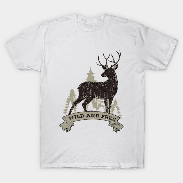 Buck Series: Wild and Free Vintage Style T-Shirt by Jarecrow 